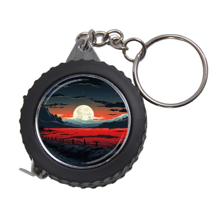 Winter Painting Moon Night Sky Measuring Tape