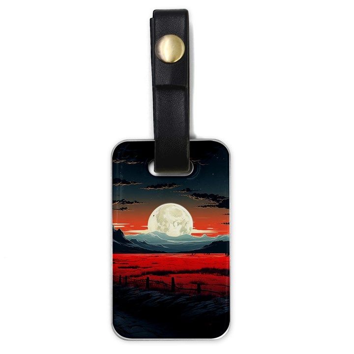 Winter Painting Moon Night Sky Luggage Tag (one side)