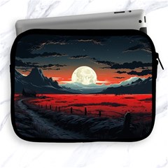 Winter Painting Moon Night Sky Apple Ipad 2/3/4 Zipper Cases by Pakjumat