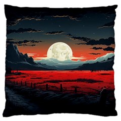 Winter Painting Moon Night Sky Standard Premium Plush Fleece Cushion Case (one Side) by Pakjumat