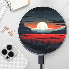 Winter Painting Moon Night Sky Wireless Fast Charger(white) by Pakjumat