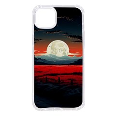 Winter Painting Moon Night Sky Iphone 14 Plus Tpu Uv Print Case by Pakjumat