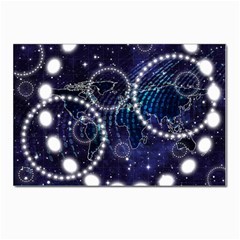 Continents Stars Networks Internet Postcard 4 x 6  (pkg Of 10) by Pakjumat