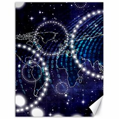 Continents Stars Networks Internet Canvas 18  X 24  by Pakjumat