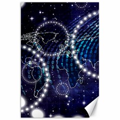 Continents Stars Networks Internet Canvas 20  X 30  by Pakjumat