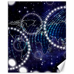 Continents Stars Networks Internet Canvas 11  X 14  by Pakjumat