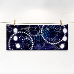 Continents Stars Networks Internet Hand Towel by Pakjumat