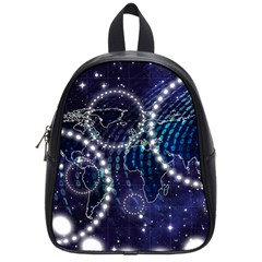 Continents Stars Networks Internet School Bag (small) by Pakjumat