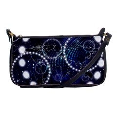 Continents Stars Networks Internet Shoulder Clutch Bag by Pakjumat