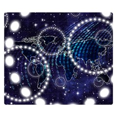 Continents Stars Networks Internet Two Sides Premium Plush Fleece Blanket (small) by Pakjumat