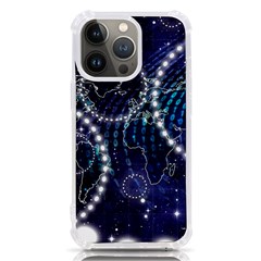 Continents Stars Networks Internet Iphone 13 Pro Tpu Uv Print Case by Pakjumat