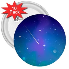 Stars Sky Cosmos Galaxy 3  Buttons (10 Pack)  by Pakjumat