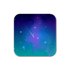 Stars Sky Cosmos Galaxy Rubber Square Coaster (4 Pack) by Pakjumat