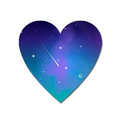 Stars Sky Cosmos Galaxy Heart Magnet by Pakjumat