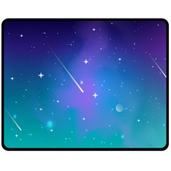 Stars Sky Cosmos Galaxy Two Sides Fleece Blanket (medium) by Pakjumat