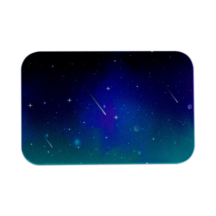 Stars Sky Cosmos Galaxy Open Lid Metal Box (Silver)  