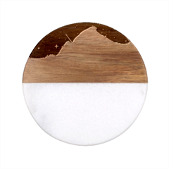 Stars Sky Cosmos Galaxy Classic Marble Wood Coaster (round) 