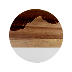 Stars Sky Cosmos Galaxy Marble Wood Coaster (round) by Pakjumat