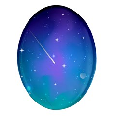 Stars Sky Cosmos Galaxy Oval Glass Fridge Magnet (4 Pack) by Pakjumat