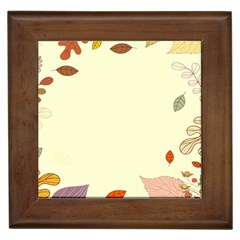 Autumn Border Frame Background Framed Tile by Pakjumat