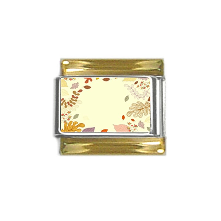 Autumn Border Frame Background Gold Trim Italian Charm (9mm)