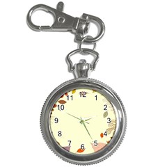 Autumn Border Frame Background Key Chain Watches by Pakjumat