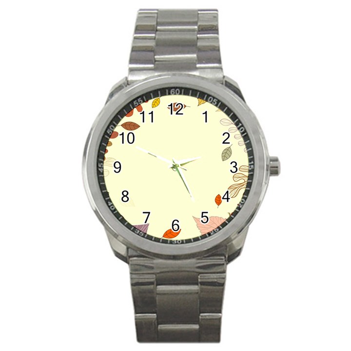 Autumn Border Frame Background Sport Metal Watch