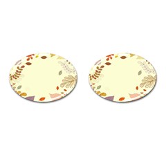 Autumn Border Frame Background Cufflinks (oval) by Pakjumat