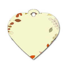 Autumn Border Frame Background Dog Tag Heart (two Sides) by Pakjumat