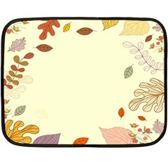 Autumn Border Frame Background Two Sides Fleece Blanket (mini) by Pakjumat