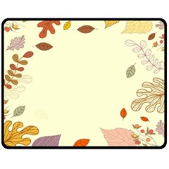 Autumn Border Frame Background Two Sides Fleece Blanket (medium) by Pakjumat