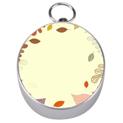 Autumn Border Frame Background Silver Compasses by Pakjumat