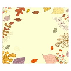 Autumn Border Frame Background Two Sides Premium Plush Fleece Blanket (small) by Pakjumat