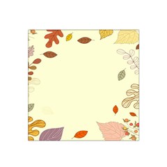 Autumn Border Frame Background Satin Bandana Scarf 22  X 22  by Pakjumat