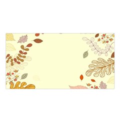 Autumn Border Frame Background Satin Shawl 45  X 80  by Pakjumat