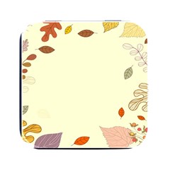 Autumn Border Frame Background Square Metal Box (black) by Pakjumat