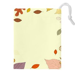 Autumn Border Frame Background Drawstring Pouch (5xl) by Pakjumat