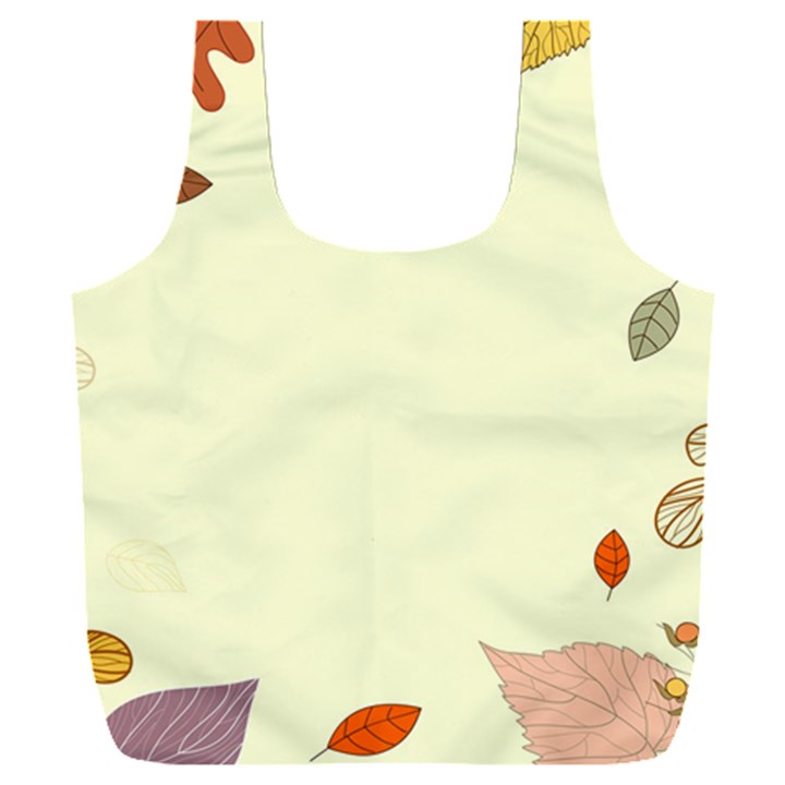 Autumn Border Frame Background Full Print Recycle Bag (XXXL)