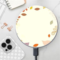 Autumn Border Frame Background Wireless Fast Charger(white) by Pakjumat