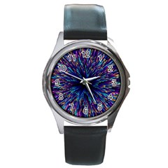 Abstract Beam Blast Round Metal Watch by Pakjumat