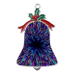 Abstract Beam Blast Metal Holly Leaf Bell Ornament by Pakjumat