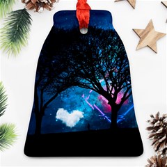 Trees Surreal Universe Silhouette Ornament (bell) by Pakjumat