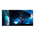 Trees Surreal Universe Silhouette Satin Wrap 35  x 70  Front