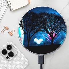 Trees Surreal Universe Silhouette Wireless Fast Charger(white) by Pakjumat