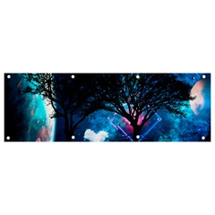 Trees Surreal Universe Silhouette Banner And Sign 9  X 3  by Pakjumat