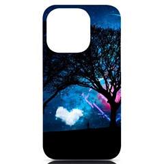 Trees Surreal Universe Silhouette Iphone 14 Pro Black Uv Print Case by Pakjumat