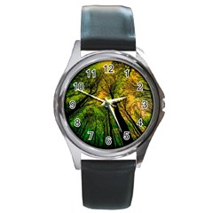 Landscape Night Moon Star Nature Round Metal Watch by Pakjumat