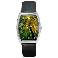 Landscape Night Moon Star Nature Barrel Style Metal Watch by Pakjumat