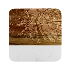 Landscape Night Moon Star Nature Marble Wood Coaster (square) by Pakjumat