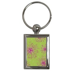 Dandelion Flower Background Nature Flora Drawing Key Chain (rectangle) by Pakjumat